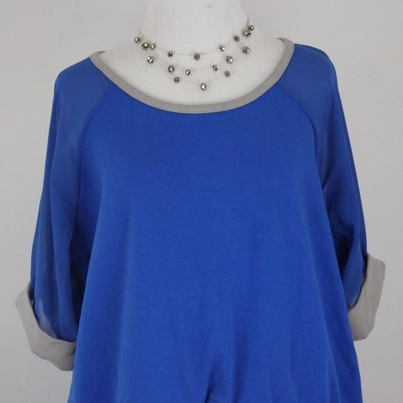 KATE & MALLORY Royal Blue & Gray Drawstring Dress - Picture 2 of 8